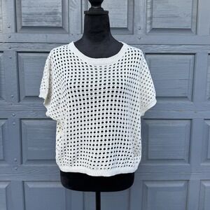 Cha Cha‎ Ivory Open Knit Size Large Top!